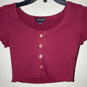 Burgundy crop top size S super cute!!